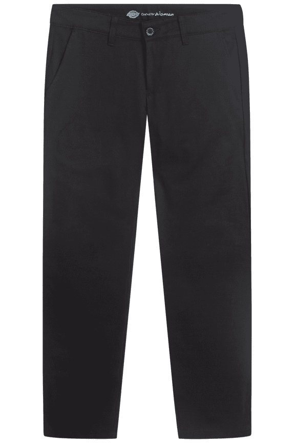  Womens Work Pants - Skinny Fit Straight Leg Flat Front Stretchy Twill Workwear Casual Pants