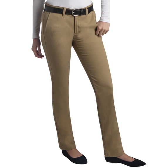 Dickies Womens Work Pants - Straight Leg Skinny Twill Casual Pants for Women - Size Up for Ideal Fit