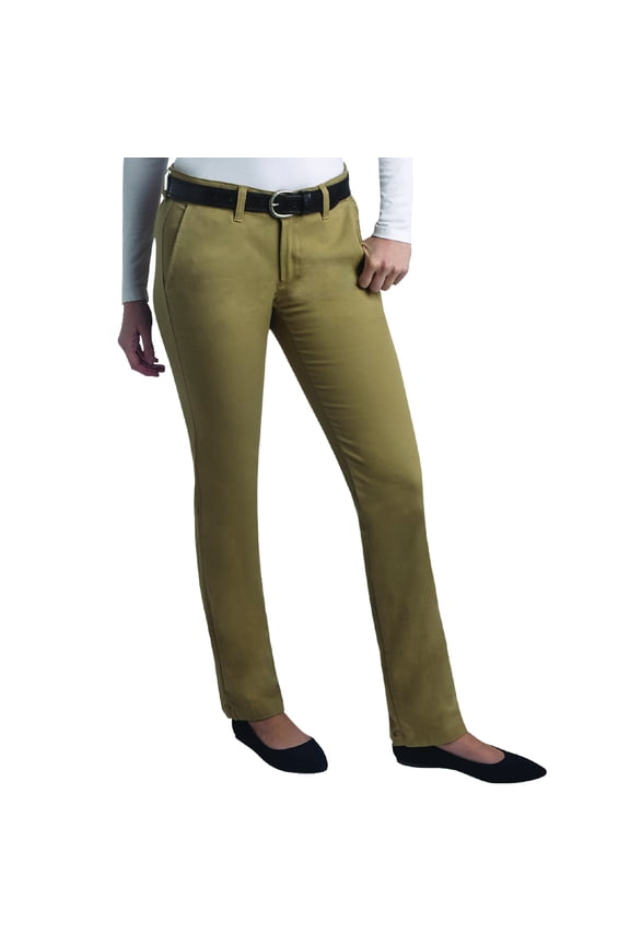 Womens Work Pants - Straight Leg Skinny Twill Casual Pants for Women - Size Up for Ideal Fit