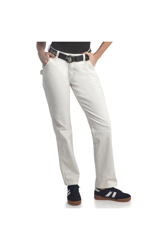 Womens Work Pants - High Waist Women Carpenter Pants Relaxed Fit with Belt & Utility Pockets