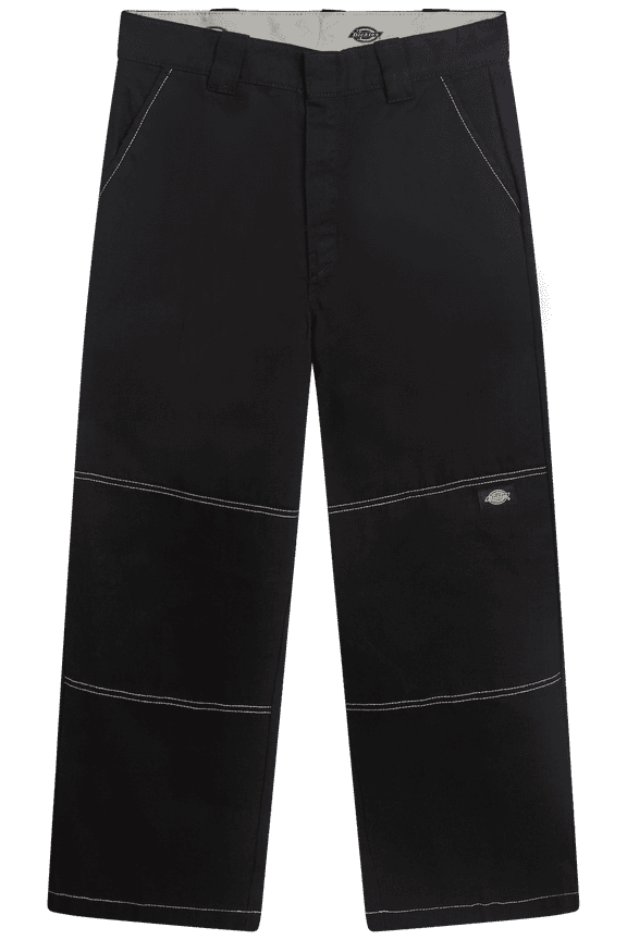 Womens Work Pants - High Waisted Relaxed Fit Contrast Stitch Casual Double Knee Womens Pants