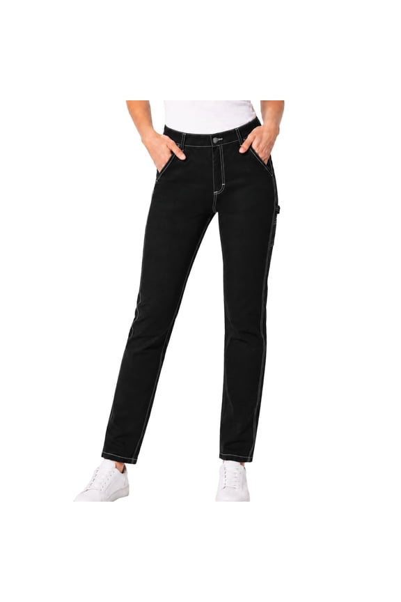 Women's Casual Slim Fit Carpenter Pant - Non-Stretch - Runs Small