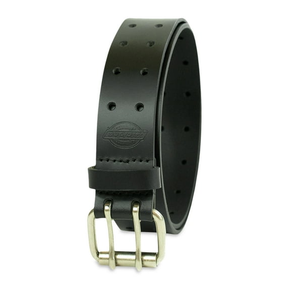 Dickies Men's Leather Work Belt with Double Prong Buckle