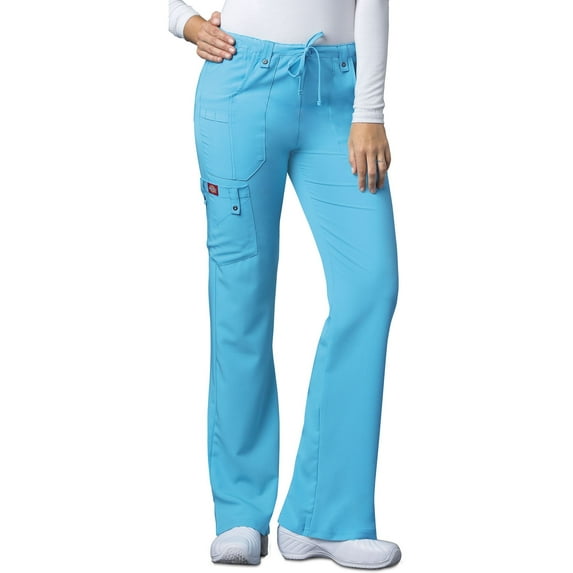 Dickies Xtreme Stretch Medical Scrubs Pant for Women Mid Rise Drawstring Cargo Plus Size 82011