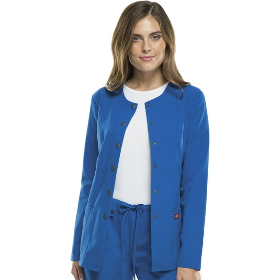 Dickies Xtreme Stretch Scrubs Warm Up Jacket for Women Snap Front 82310