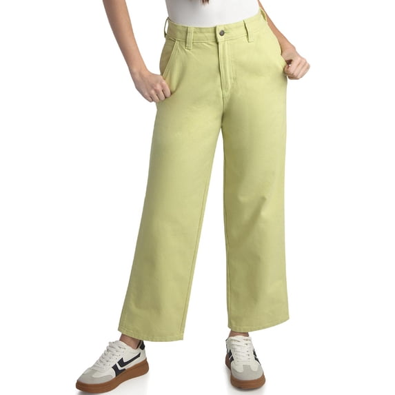 Dickies Womens Duck Canvas Pants - High Waisted Wide Leg Cotton Brushed Casual Work Pants for Women