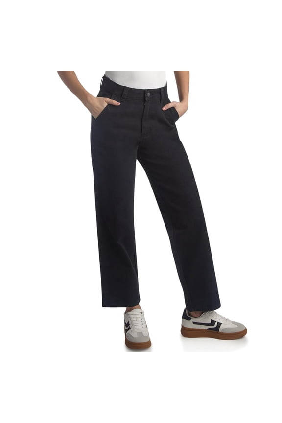 Womens Duck Canvas Pants - High Waisted Wide Leg Cotton Brushed Casual Work Pants for Women