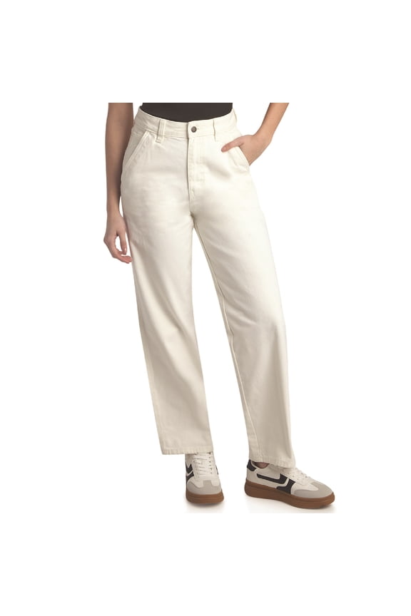 Womens Duck Canvas Pants - High Waisted Wide Leg Cotton Brushed Casual Work Pants for Women