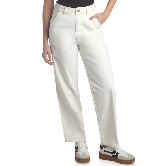 Dickies Womens Duck Canvas Pants - High Waisted Wide Leg Cotton Brushed Casual Work Pants for Women