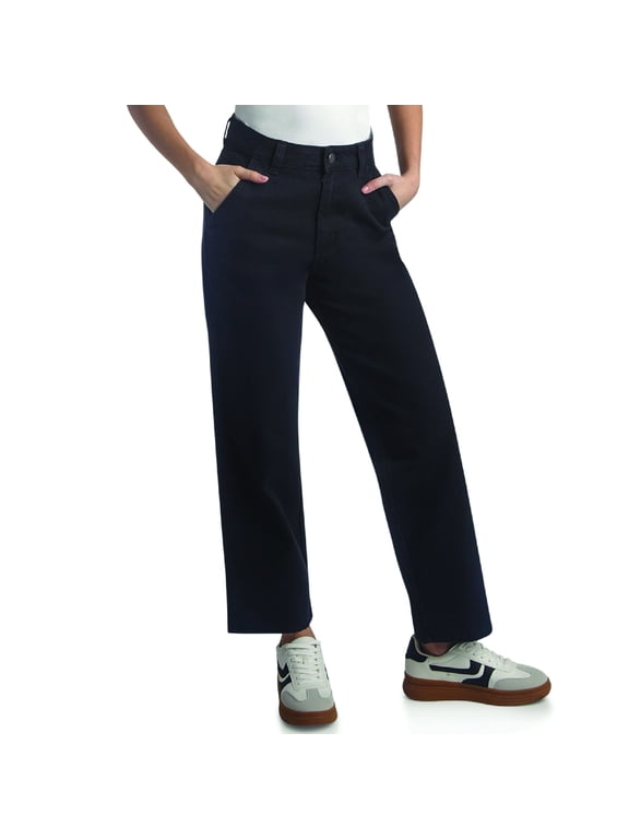 Women's Thick Duck Canvas Straight Leg Pant-Runs Small-High Rise
