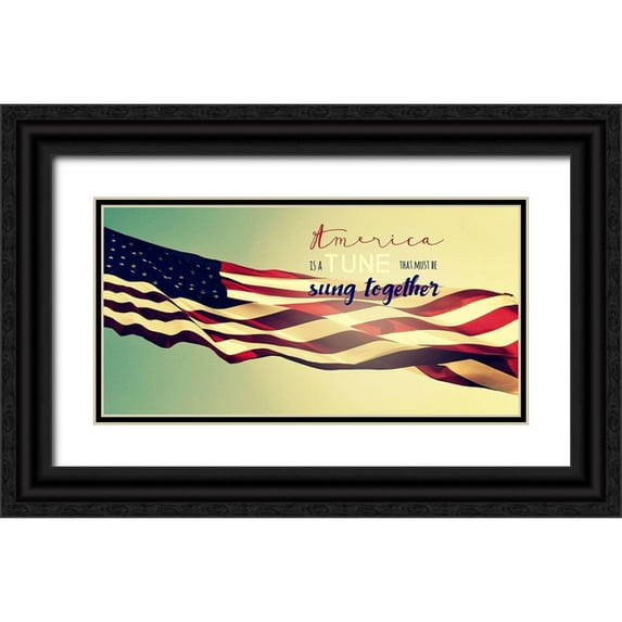 Dickinson, Robin 14x9 Black Ornate Wood Framed with Double Matting Museum Art Print Titled - America Together
