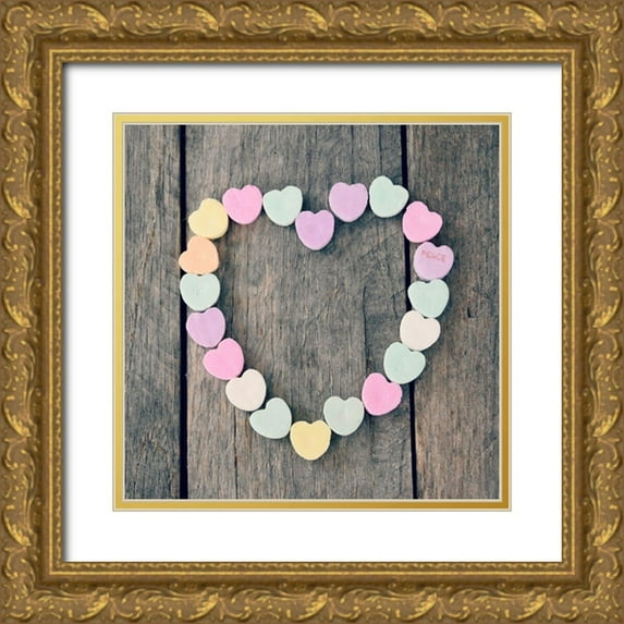 Dickinson, Robin 20x20 Gold Ornate Wood Framed with Double Matting Museum Art Print Titled - Love and Peace