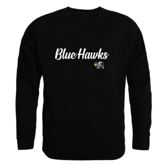 Dickinson State University Blue Hawks Script Crewneck Sweatshirt, Black - Large