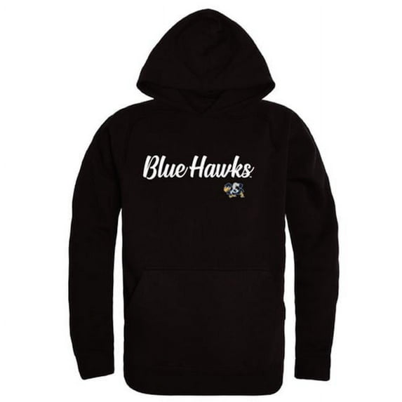 Dickinson State University Blue Hawks Script Hoodie, Black - Small