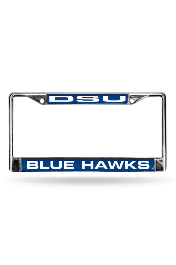 Dickinson State University Bluehawks DSU Chrome Metal Laser Cut License Plate Frame