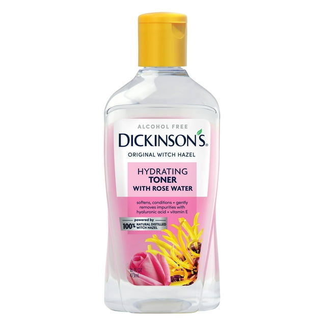 Dickinson's  Alcohol Free Witch Hazel Hydrating Toner with Rosewater, 98% Natural Formula, 16 fl oz