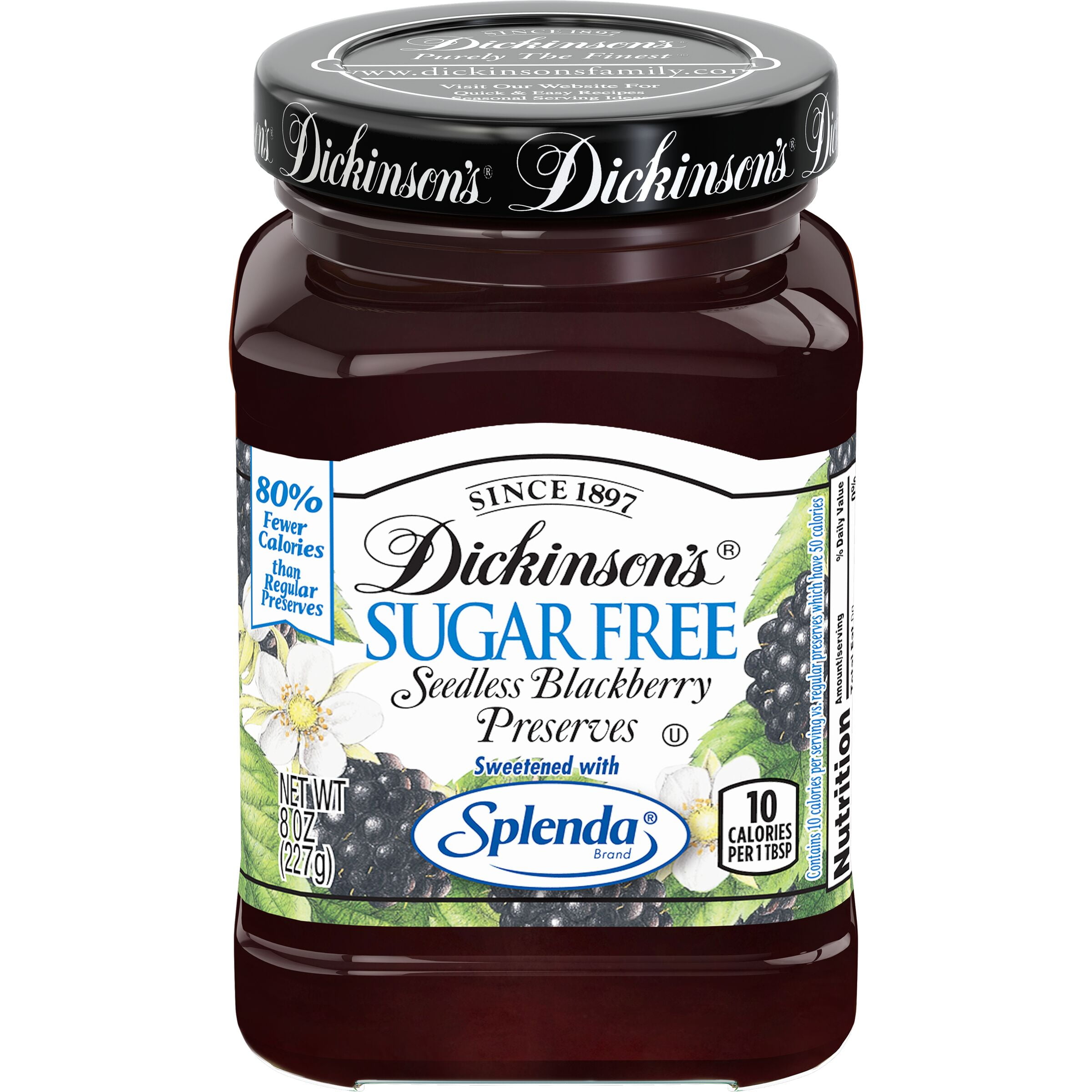 Dickinson's Sugar Free Seedless Blackberry Preserves, 8Ounce
