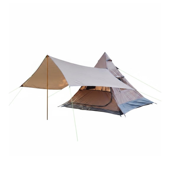 Dickly 1 Conical Outdoor Tent Pyramid Shape Aluminum Alloy Frame Water Resistant Single Layer for Family Camping Hiking Autumn Adventures
