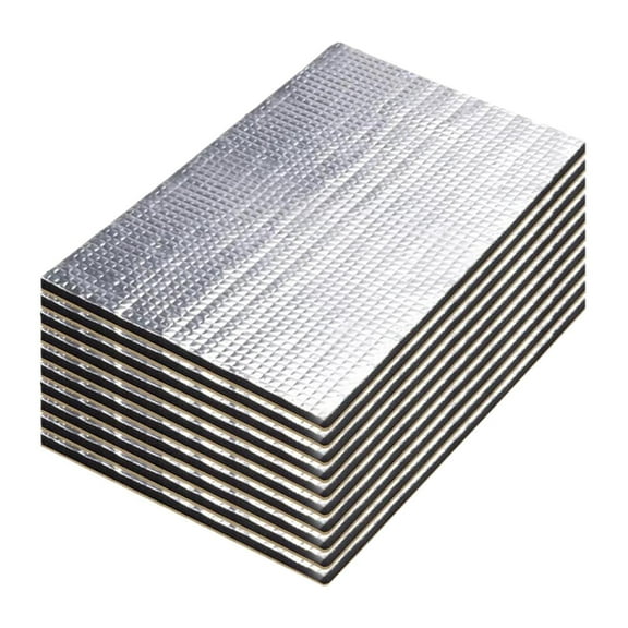 Dickly 10 Pieces Car Heat Sound Deadening Insulation Mats Heatproof Noise Reduction 10 mm Thickness