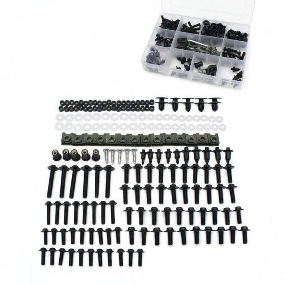 Dickly 195 Count Sport Bike Bodywork Screw Kit Motorcycle Fairing Bolts Stainless Steel Anodized Universal Fit for Track Riders and Garage DIY