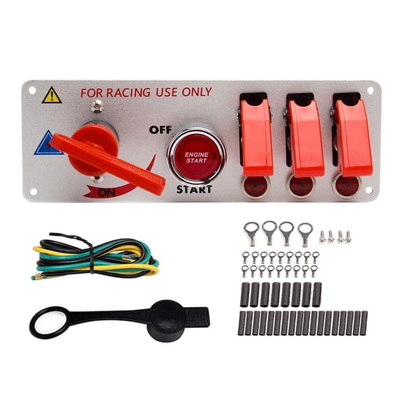 Dickly 1Set 12V Ignition Switch Car Engine Start Push Button LED Toggle For Racing Cars