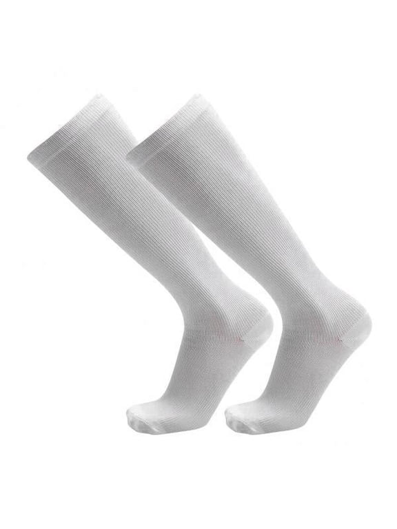 2-6pack Running Compression Socks Calf Support Stockings White L-XL 2 Pcs