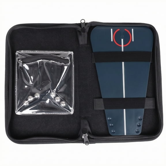 Dickly 2 Golf Putting Training Sets with Metal Balls Portable Putting Aid Board with Anti Slip Base Dark Blue for Indoor Use