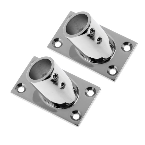 Dickly 2 Pieces 7/8" 60 Deg Boat Deck Square Base Marine 316 Stainless Steel Hand Rail
