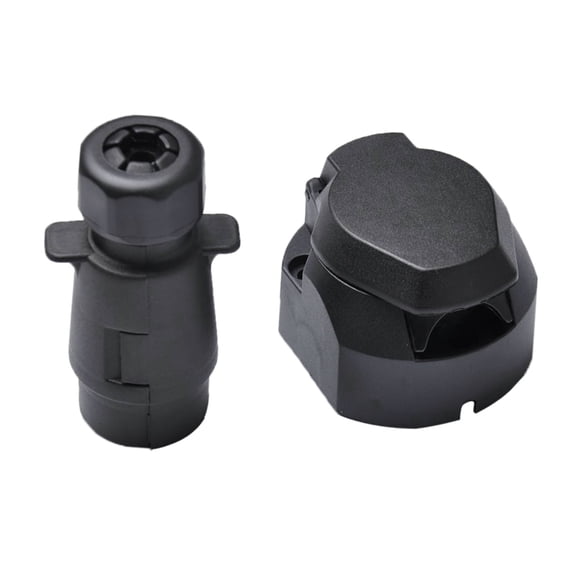 Dickly 2 Pieces 7 Pin Trailer Connector Socket Plug Receptacle Lighting Brake Indicator Copper Screw Contacts Suitable for trailers motorhomes