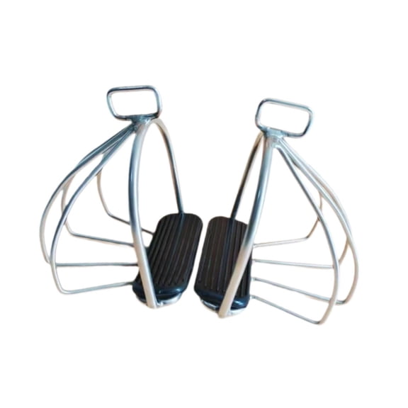 Dickly 2 Pieces Horse Riding Stirrups Lightweight Stainless Comfortable Outdoor Sports L