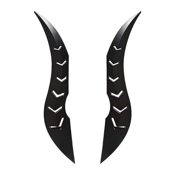 Dickly 2Pcs Car Roof Dragon Horn Decoration Stickers Lightweight Auto Roof Ornament Black