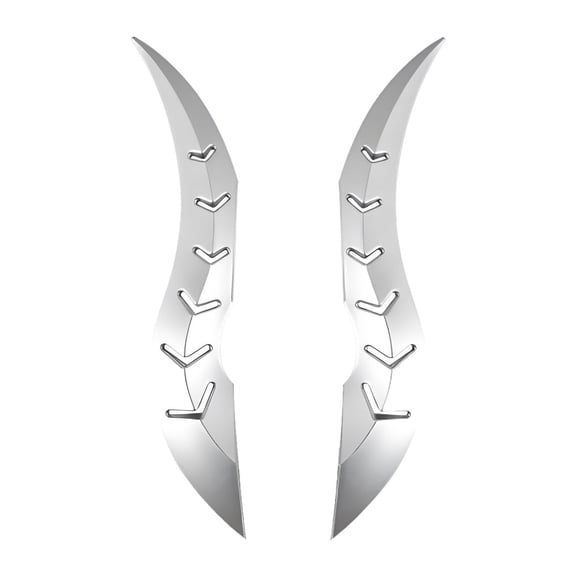Dickly 2Pcs Car Roof Dragon Horn Decoration Stickers Lightweight Auto Roof Ornament Silver
