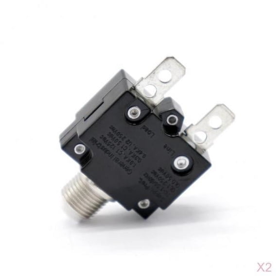 Dickly 2set Waterproof Reset Push Button Circuit Breaker w/ Quick Connect Terminals