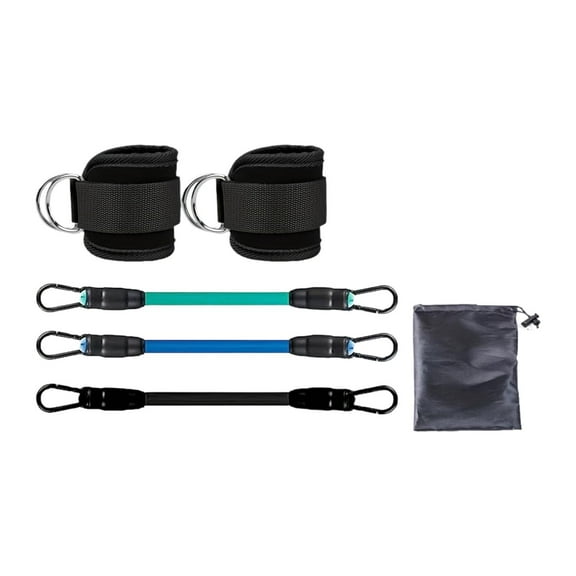 Dickly 3 Pieces Ankle Resistance Bands with Cuffs, Home Gym Workout Ankle Bands for Leg