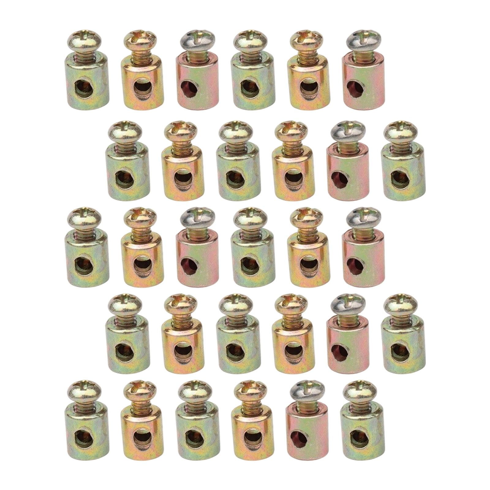 Dickly 30 Pieces Cable Nipples Metal Lock Clamps for Motorcycle Motorized Bike