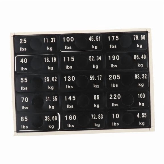 Dickly 4xWeight Stickers 10lbs to 220Ibs Weight Stack Labels for Weight Lifting 4 Pcs