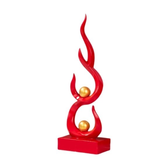 Dickly Abstract Art Statue Modern Fire Sculpture Table Ornament Collections Artwork for Red