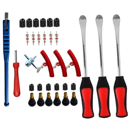 Dickly Auto Motorbike Tire Changing Spoons Tool Set Accessories with Rim Protection 27Pcs