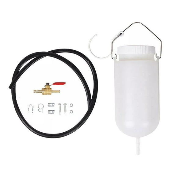 Dickly Auxiliary Fuel Tank 1L with Cut Off Valve Portable with Fuel Hose Essential Tool