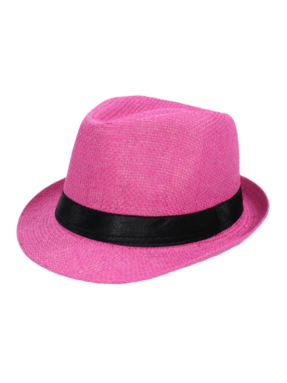 Beach Hat Casual Stylish Sun Protection Hat for Backpacking Trips Street Camping Rose Red Child