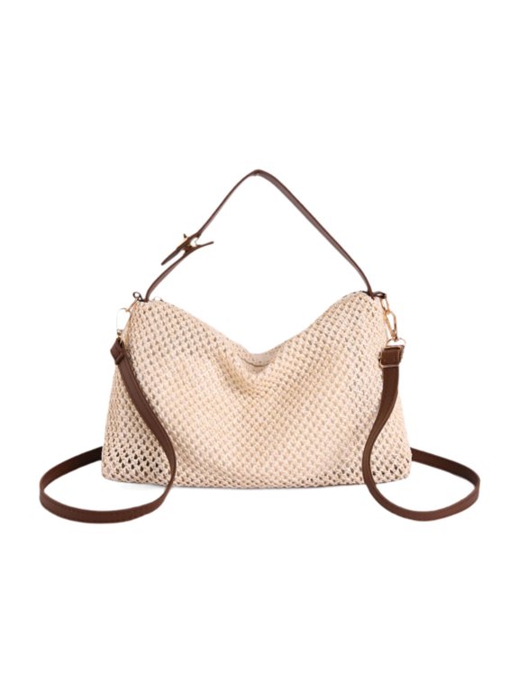 Beach Tote Bag Fashion Gift Lightweight Shoulder Bag for Business Birthday Beach White