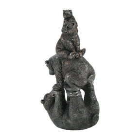 Dickly Black Bear Figurine Resin Ornament Weatherproof Collection Black Bear Family for