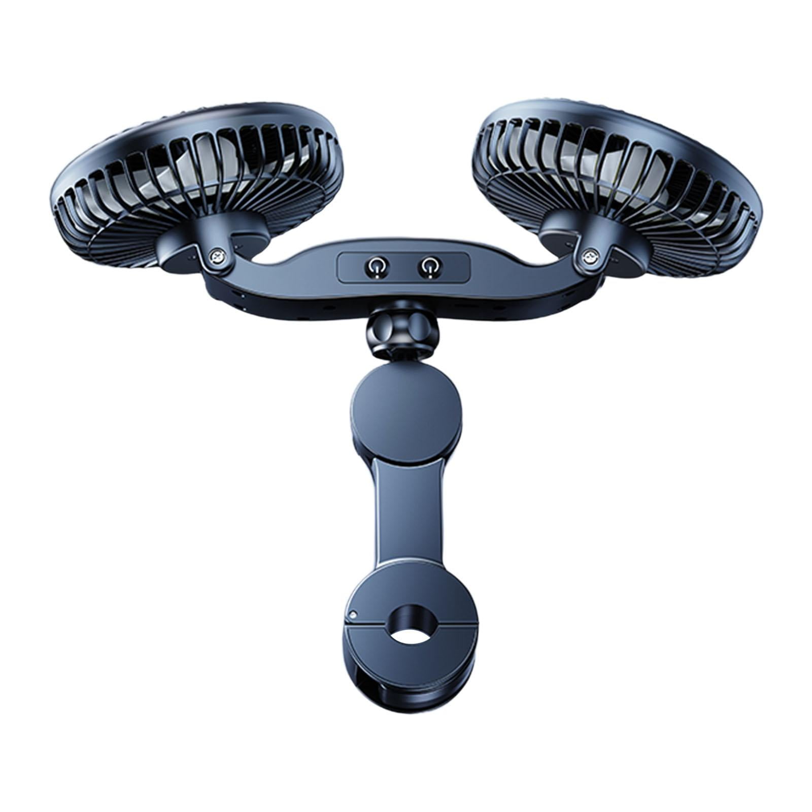 Dickly Car Fan for Backseat Double Headed Fan USB Fan Adjustable SUV RV Sedan Universal