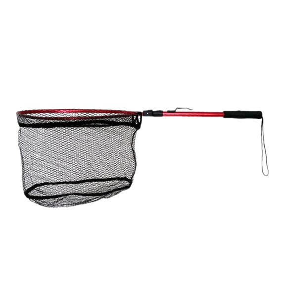 Dickly Fishing Landing Net Foldable Handle Fishing Net Fish Catching Releasing Net for 1 Section Red