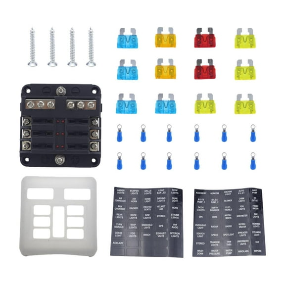 Dickly Generic Blade Fuse Block 12V 30A with Cover Waterproof Fuse Box Holder for