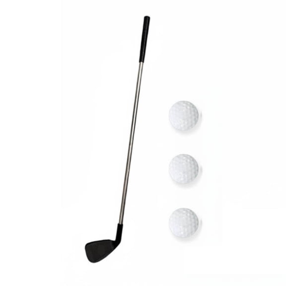 Dickly Golf Training Iron Practice Club Swing Trainer Compact 76cm Length with Three Balls for Unisex Youth Travel and Home