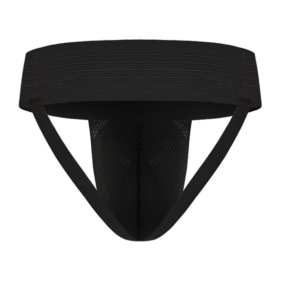 Dickly Impact Resistant Men Groin Protector Jockstrap with Rigid Breathable Mesh Cup Secure Straps for Boxing Muay Thai Training