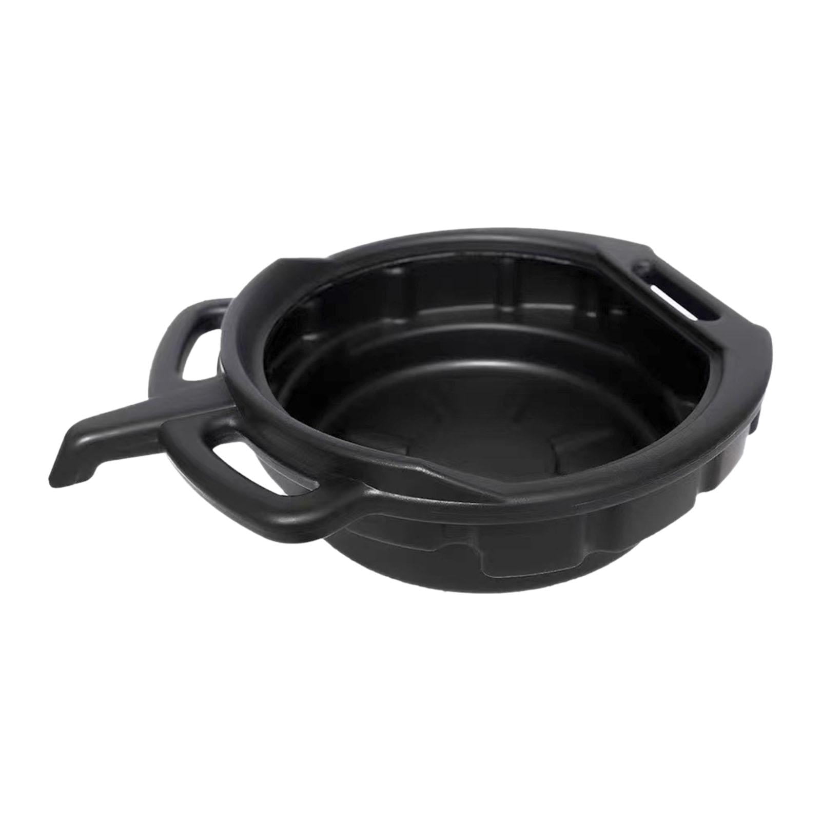 Dickly Oil Change Drain Pan Black Heavy Duty Lightweight Pan 10L