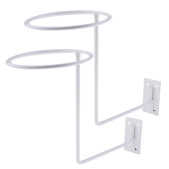 Dickly Pair of Cap Display Holders Wall Mount Helmet Hanger Rack Wall Mount Hooks Hat White