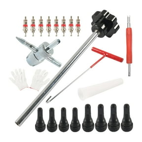 Dickly Quick Change Tire Valve Tool Kit Directly Replace for Car ATV Motorbike Black 22 Pieces